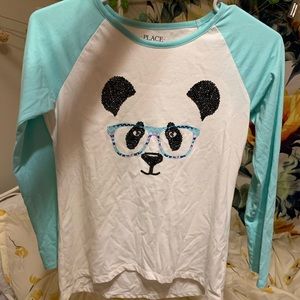 Girls L (10-12) or a Women’s S Cute Sequin Panda